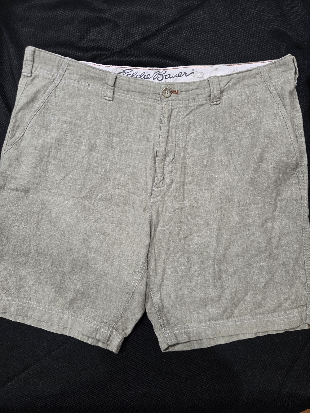 Eddie Bauer Men's Light Tan Flat Front Shorts